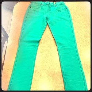 Teal Jeggings- French Terry material